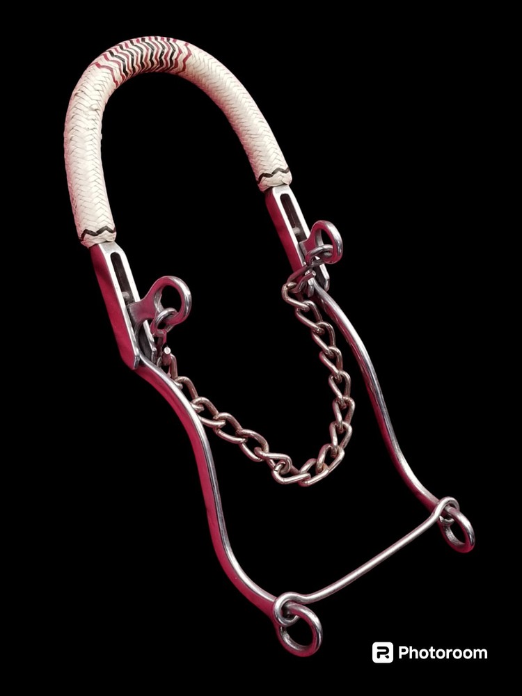 Mechanical Hackamore Rawhide Braided Noseband