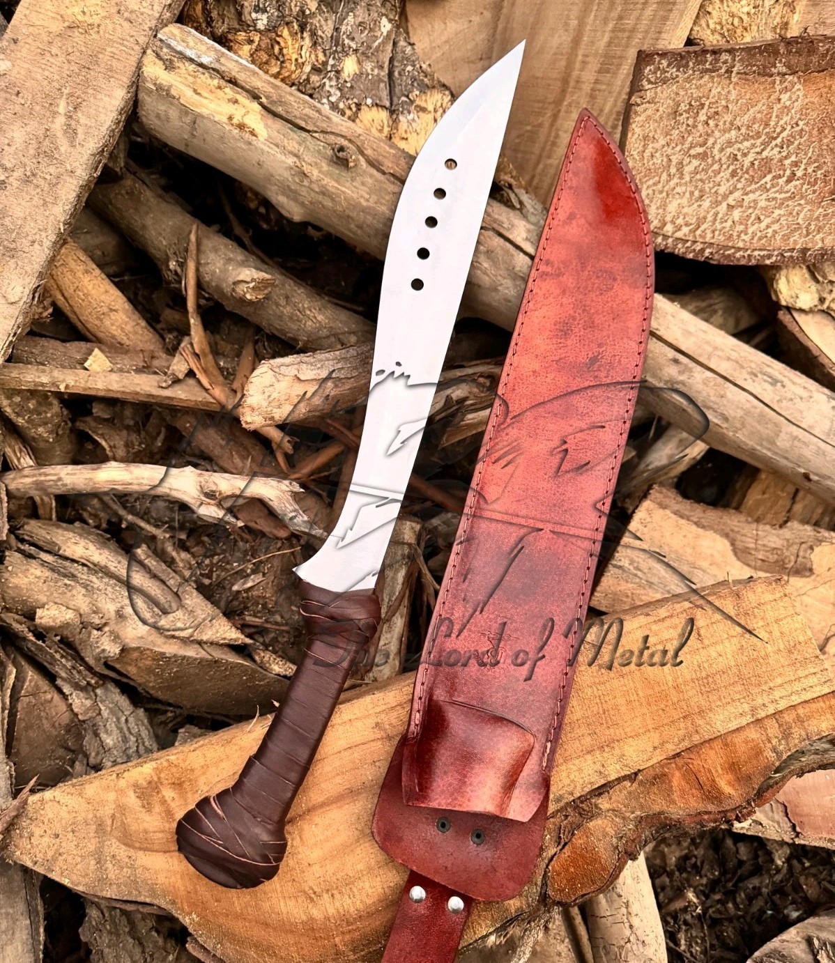THE BOOK OF ELI MACHETE CUSTOM HANDMADE HIGH CARBON STEEL WITH LEATHER SHEATH