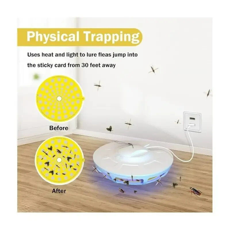 Flea Trap Sticky Disc Non-toxic- 5 Replacement Discs for Mosalogic Trap