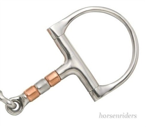 Dee Ring Snaffle Bit - Copper Rollers - Stainless Steel - 5" mouth