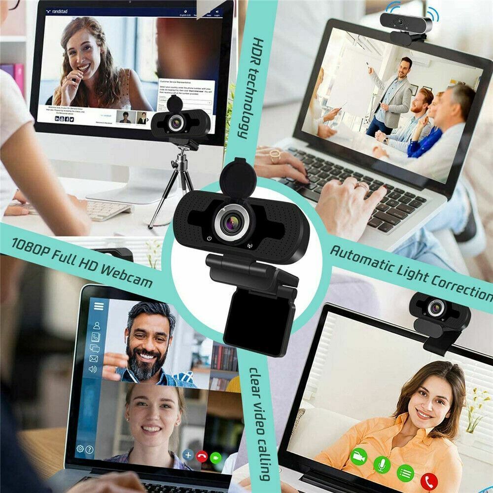 Full HD 1080P USB Webcam w/ Microphone for PC Desktop Laptop Computer Web Camera
