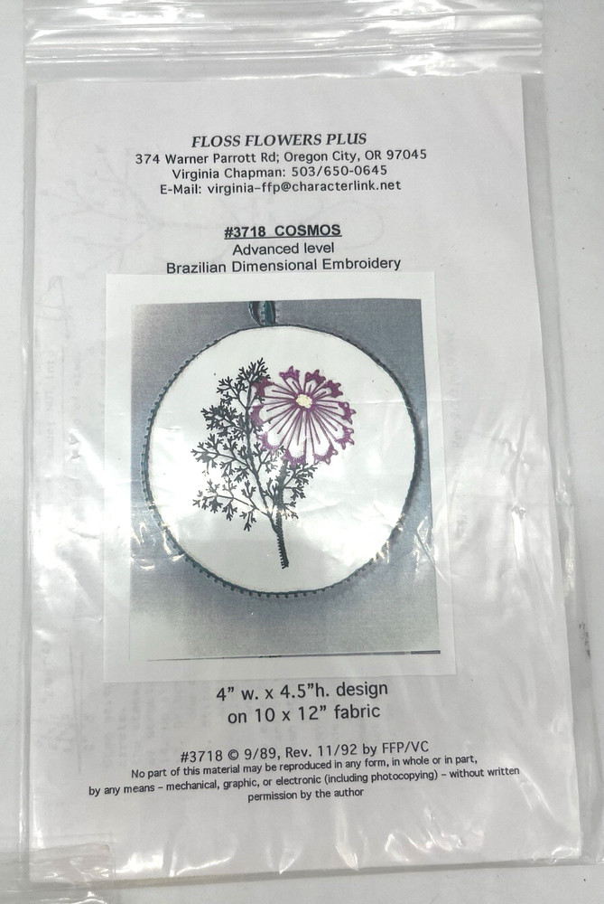 5 Brazilian Dimensional Embroidery - Printed Patterns Instruct - Floss Flowers