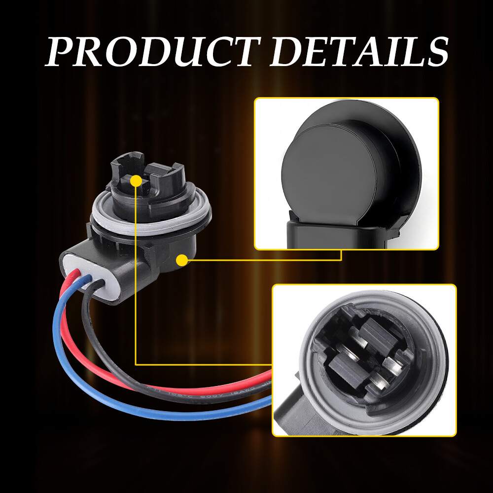 Turn Signal Brake Tail Light Wire Harness for 3157 4157 Type Socket LED Bulb 2PC