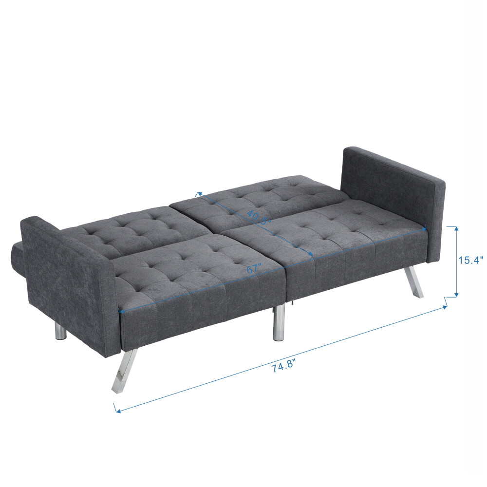 Convertible Folding Sofa Bed Lounge Couch Loveseat Sleeper Sofa with Armrests