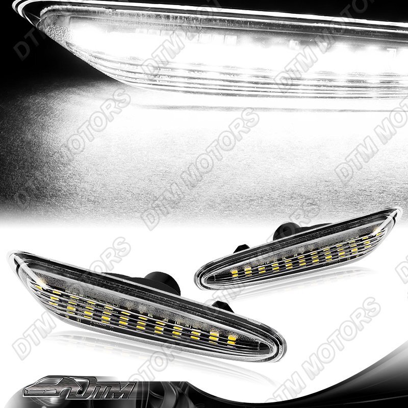 For BMW E46 E60 E61 E82 E83 E84 E88 E90 E92 Clear White LED Side Marker Lights