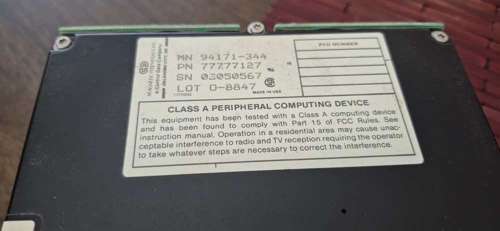 SGI IRIS 4D Silicon Graphics Hard Drive Control Data #77777127,UNTESTED