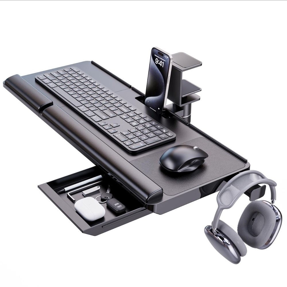 Klearlook Keyboard Tray Under Desk with 360° Rotation, Ergonomic Computer Key...