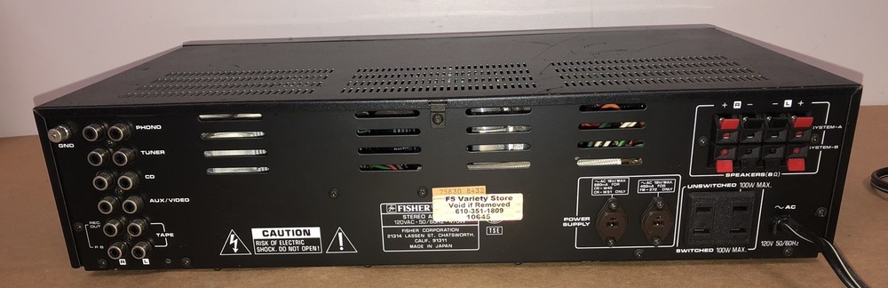 Fisher CA-272 Studio-Standard Integrated Stereo Amplifier – Tested Working