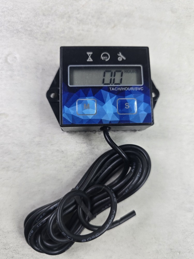 Tach Small Engine Hour Meter Digital Tachometer Maintenance Reminder Black