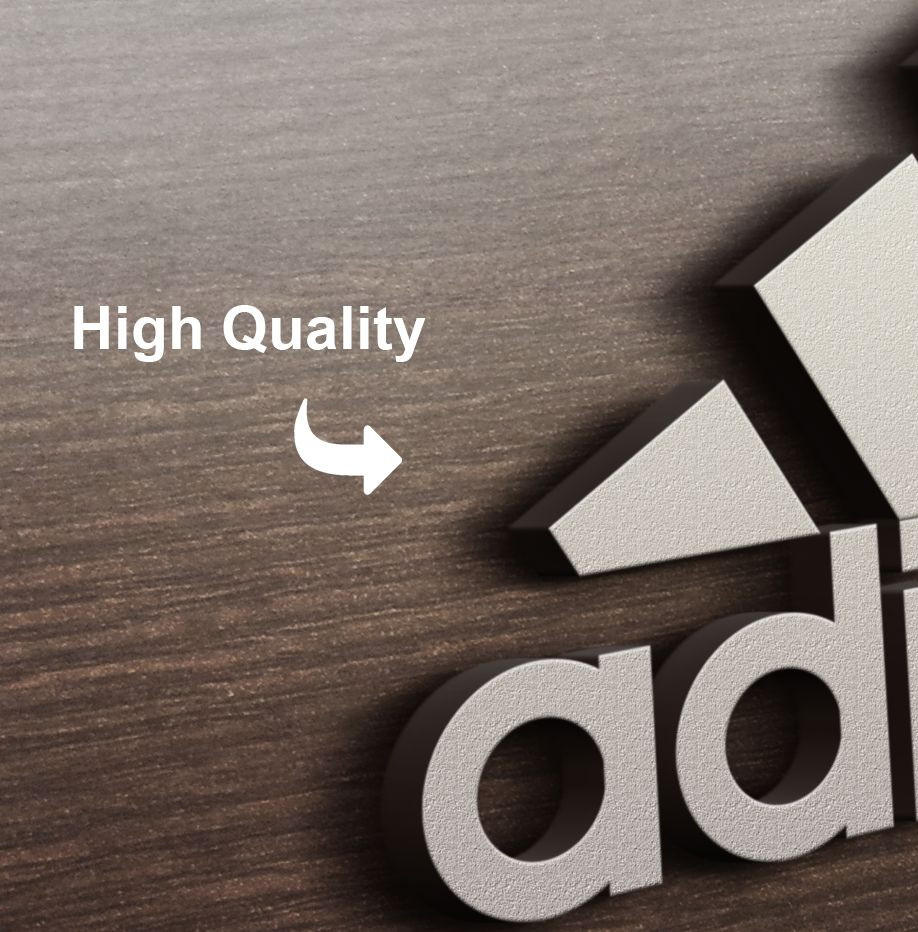 3D Metal Logo design over Wood