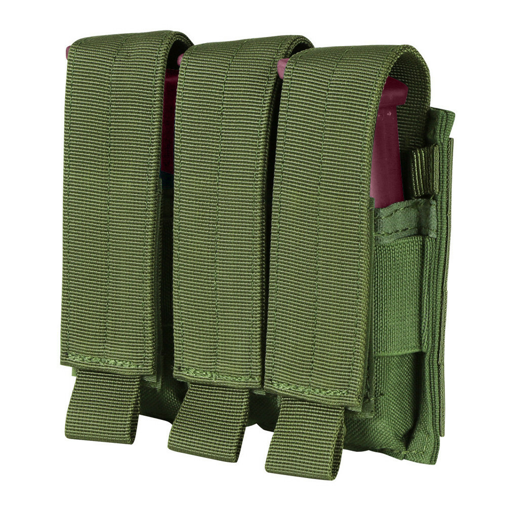 Hook and Loop Tactical Triple Multi-Purpose Modular Mag Pouch - OD GREEN