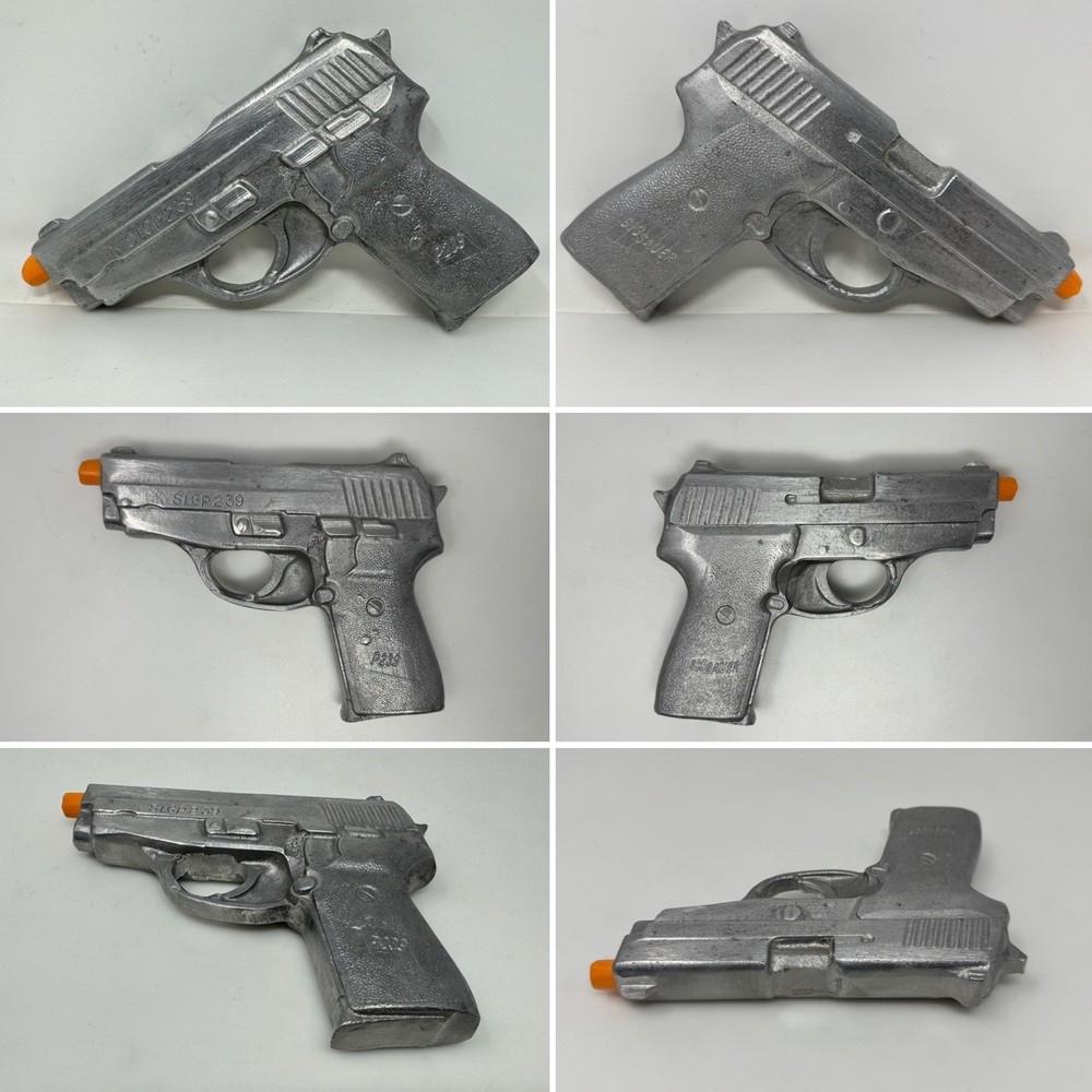 DUMMY GUN 9mm Style Solid Cast Metal Compact Pistol HOLSTER Mold Prop Training