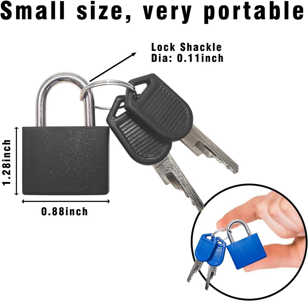 Portable 2-Pack Small Padlocks for Securing Bags and Lockers - Durable Design
