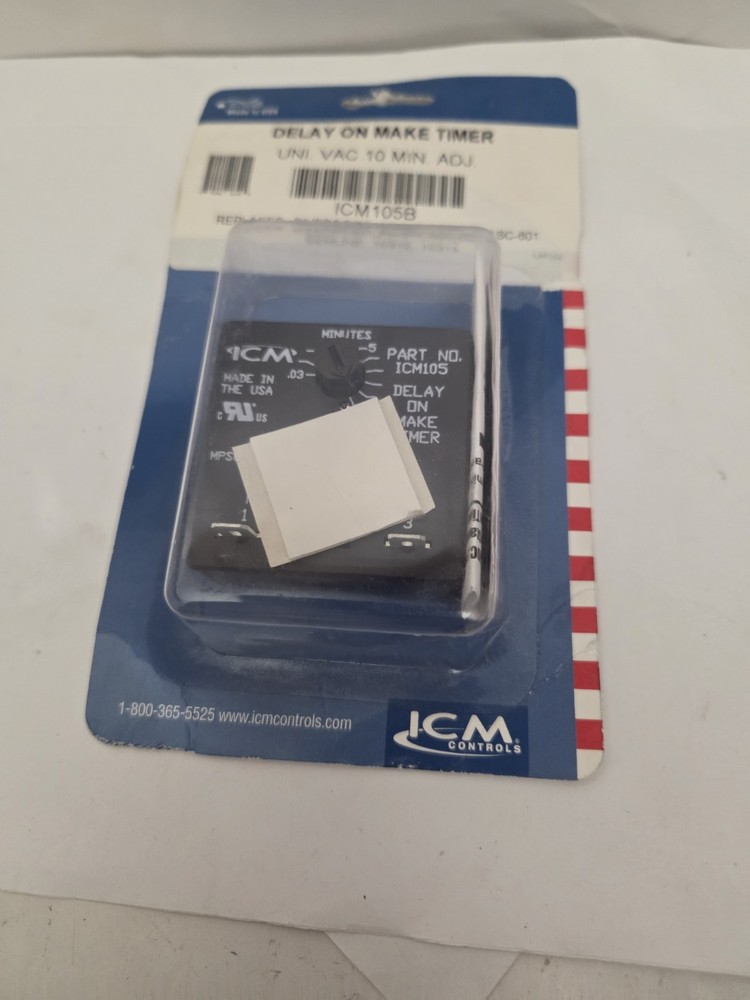 NEW GENUINE ICM CONTROLS ICM105B DELAY ON MAKE TIMER, MADE IN USA