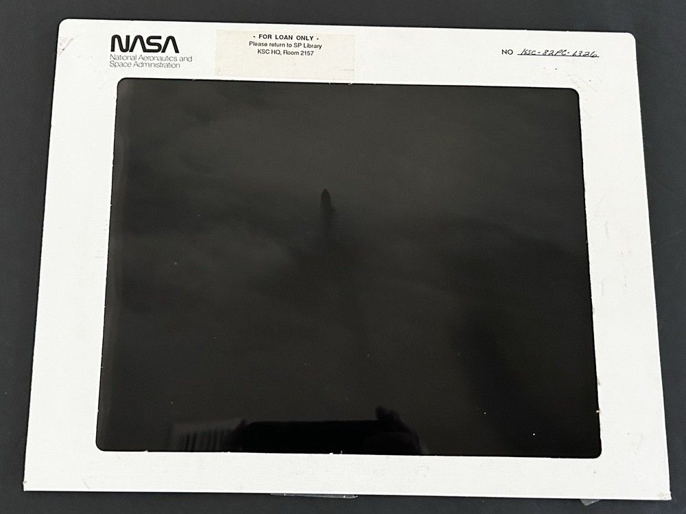 1982 NASA KSC Space Shuttle Orbiter Clouds Fog Crawler Presentation Transparency