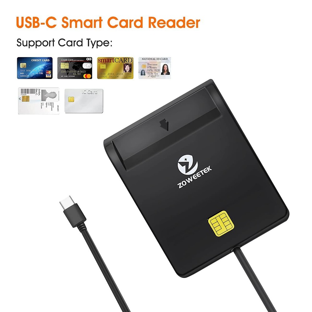 Type C CAC Reader, Smart CAC Card Reader USB C for DOD Military Common Access...