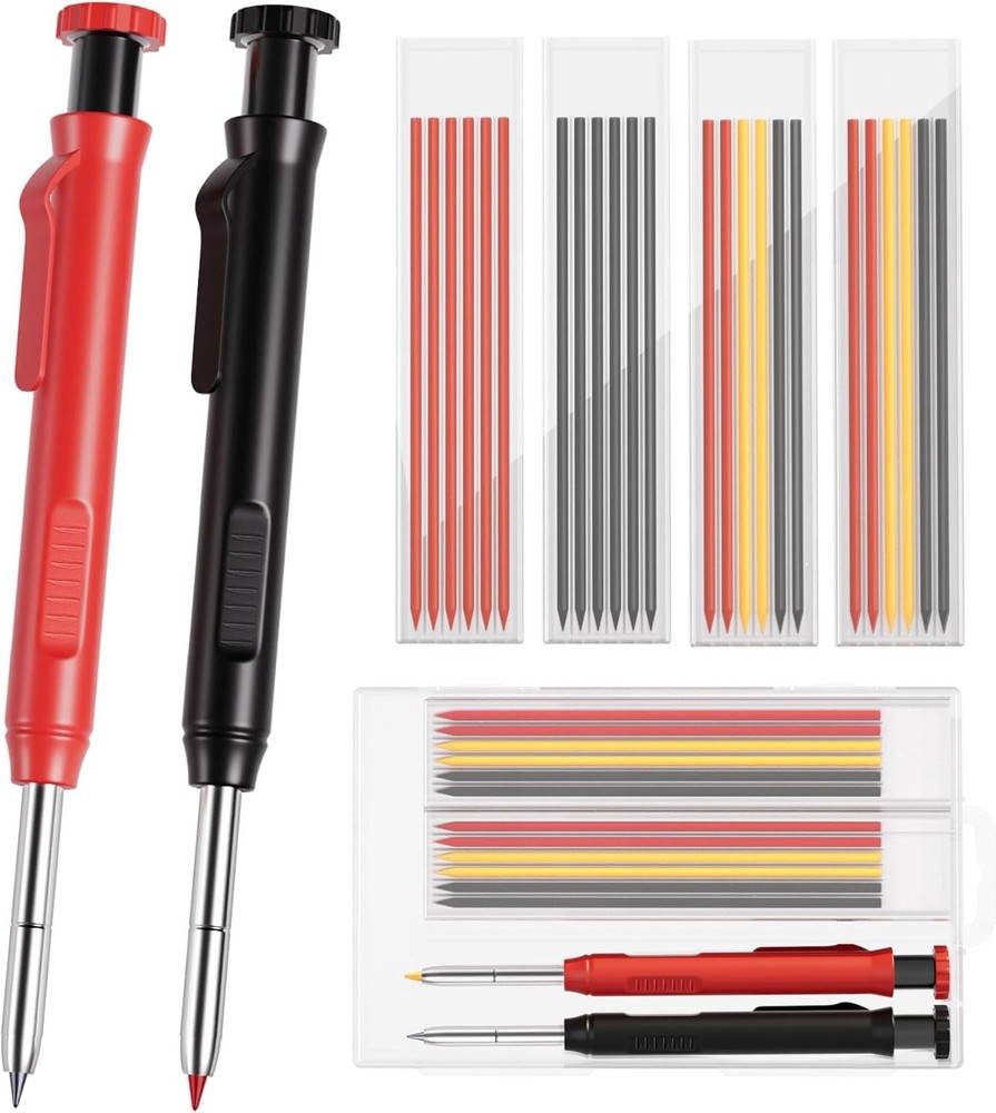 HAUTOCO Mechanical Carpenter Pencils Set with Sharpener & 26 Refills for...