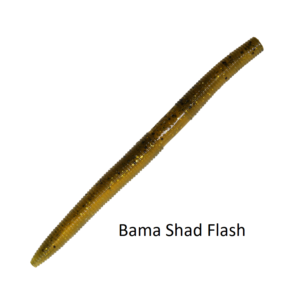 Boom-Stick Worm 5" 10PK - Bama Shad Flash