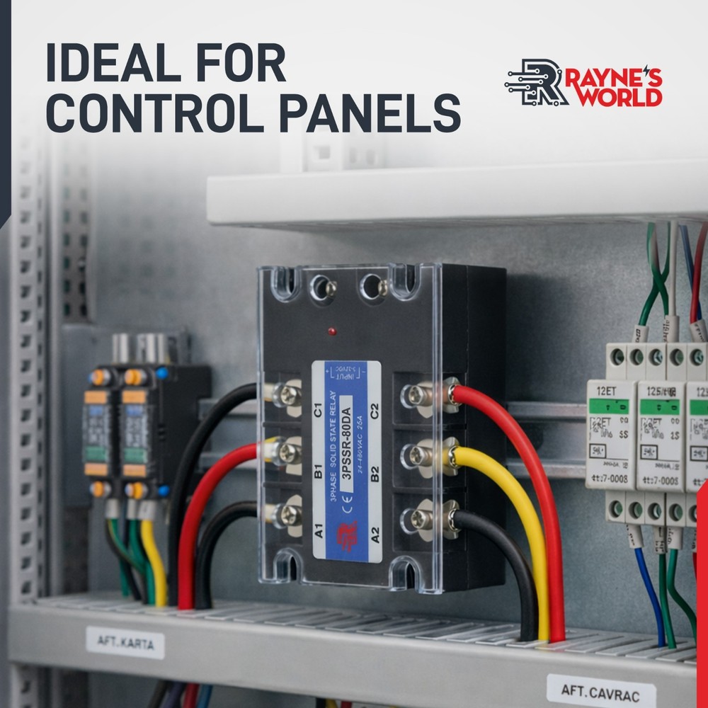 80 Amp DA 3 Phase Solid State Relay Module SSR - DC to AC - 3-32VDC - 24-480VAC
