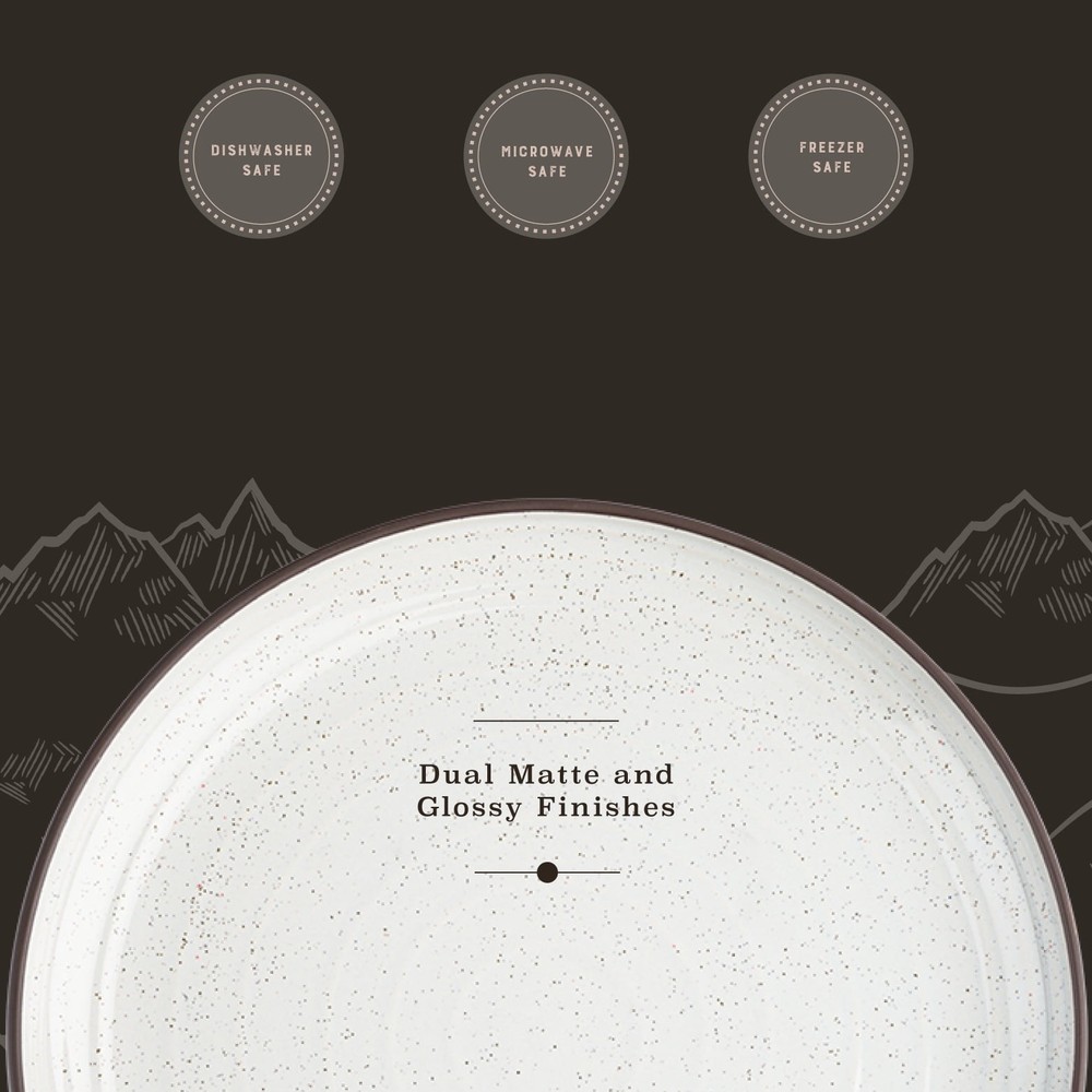 Yellowstone Beth 12-Piece Ceramic Dinnerware Set