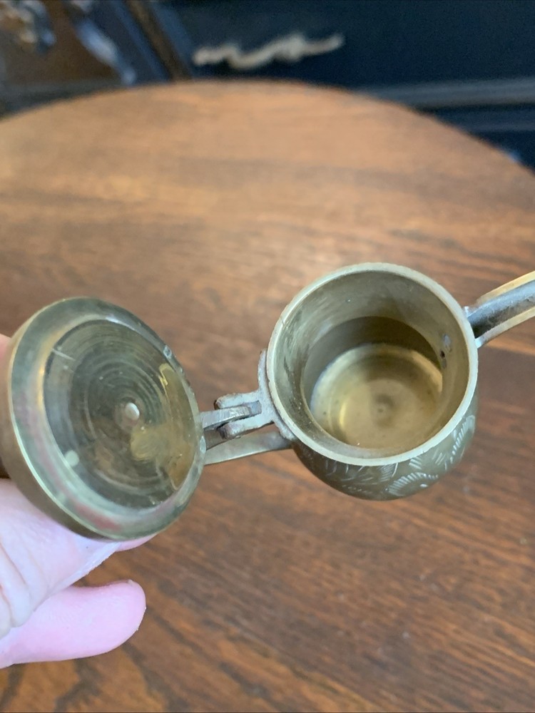 Vintage Middle Eastern Coffee Pot Turkish Arabic Mini Brass Dallah