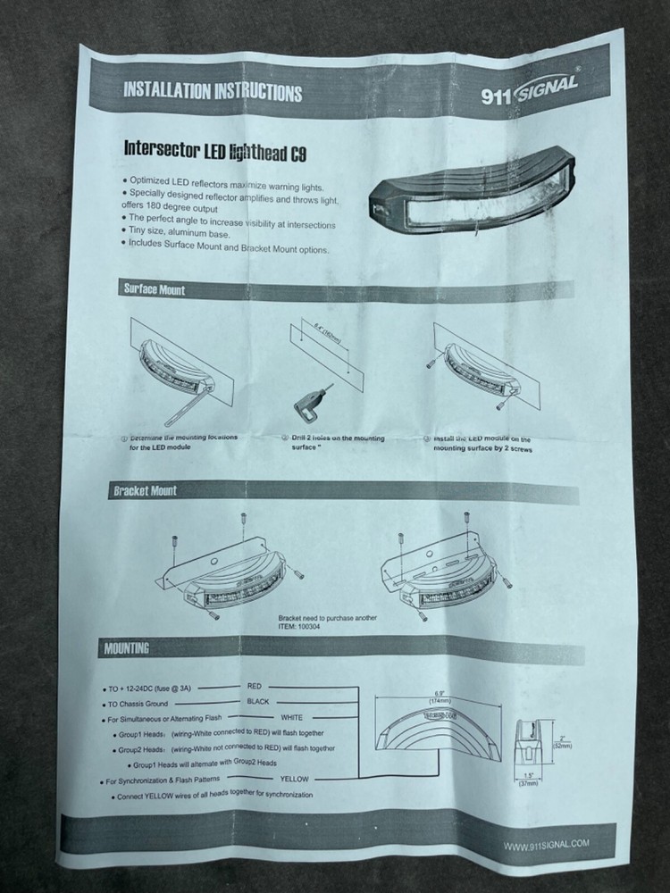 911 Signal Intersector LED Lighthead C9 Blue