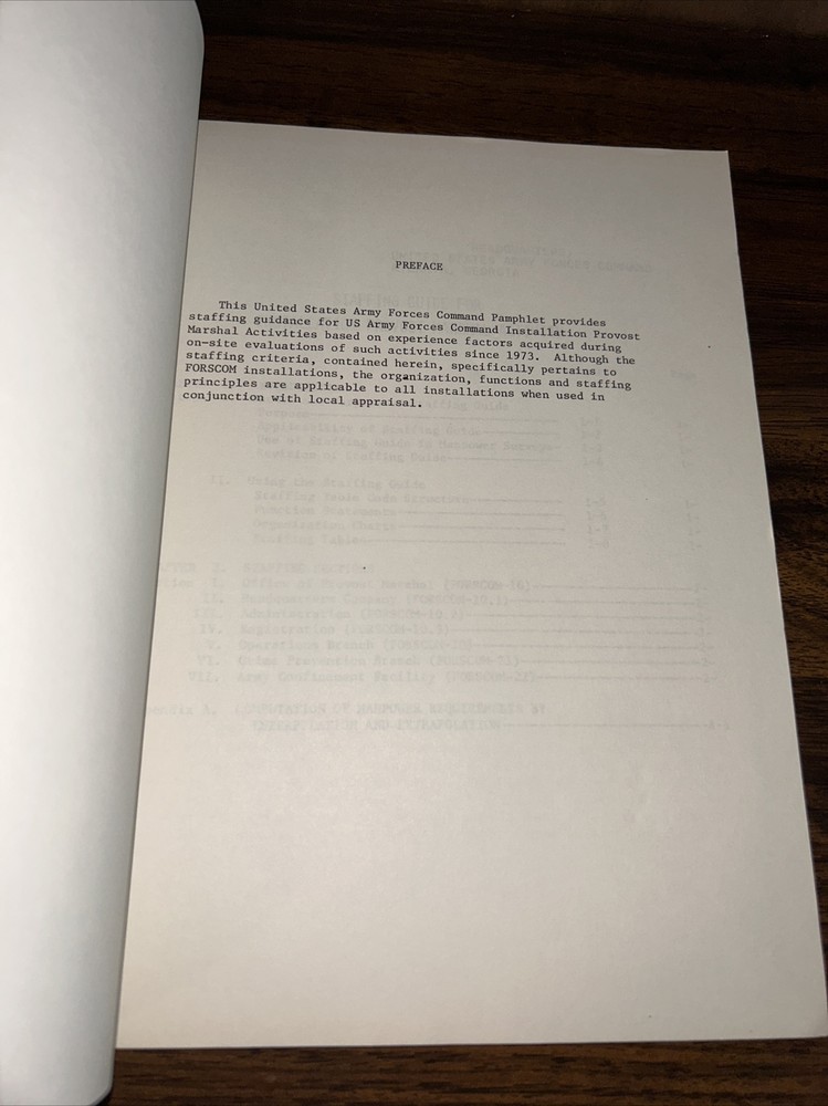 us army forces staffing guide for installation provost marshal B8