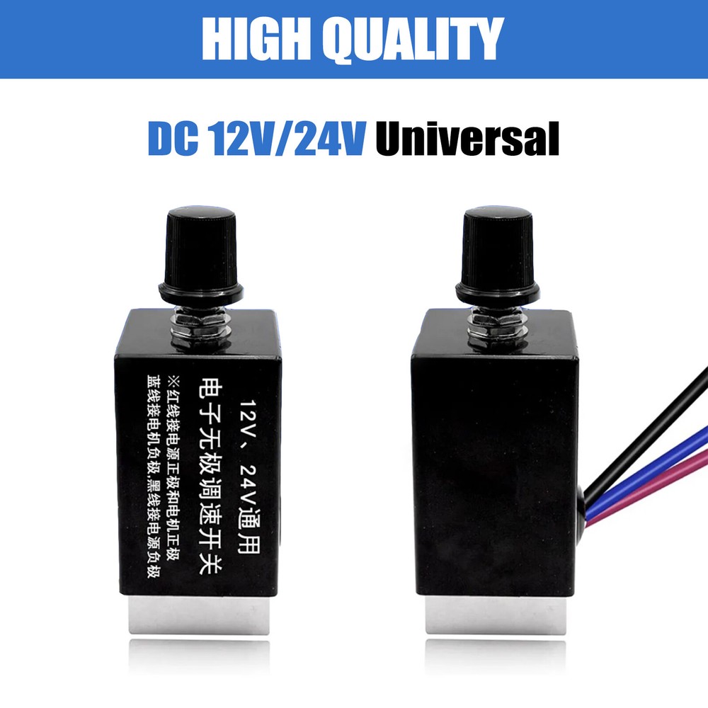 Universal DC 12V 24V Electronic Stepless Speed Control Motor Speed Controller