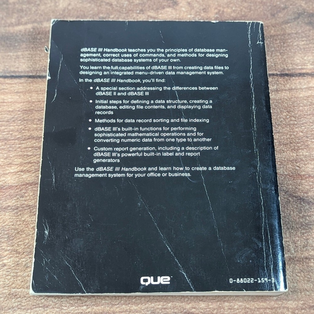dBASE III Handbook Que Database Management System Programming Guide