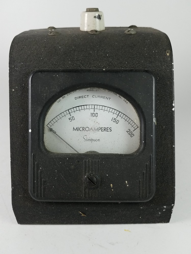 Simpson Model 27 Microamperes Direct Current In Housing