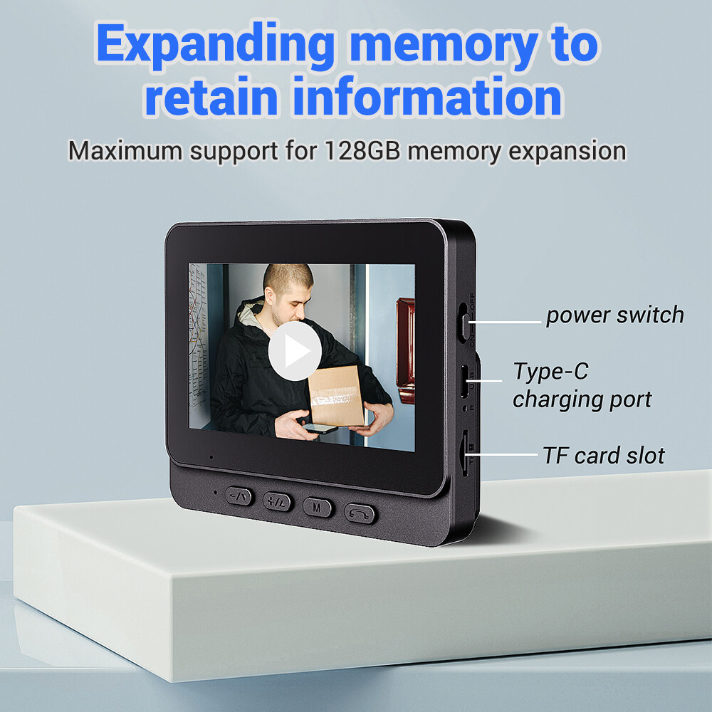 1080P 2.4G Wireless Smart Visual Intercom Video Doorbell Camera with IPS Screen