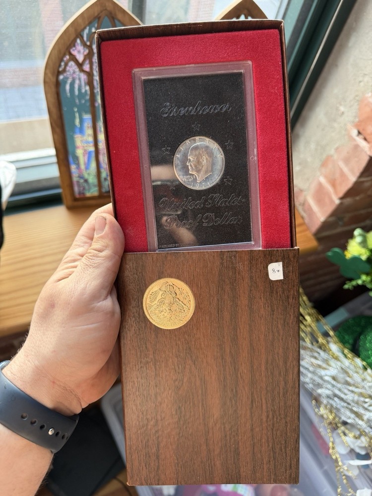1971-S Eisenhower Proof Silver Dollar in Mint Issue Brown box