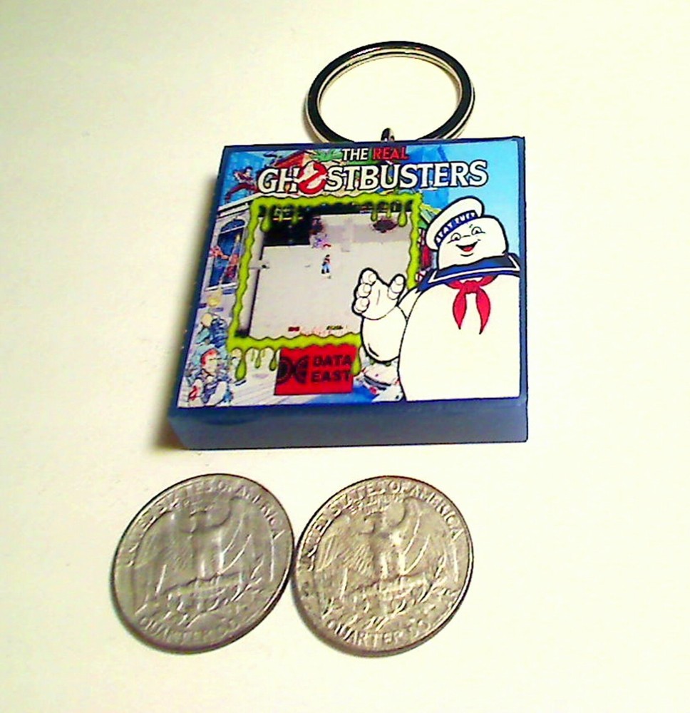 The Real Ghostbusters Arcade Coin Door accessory Keychain