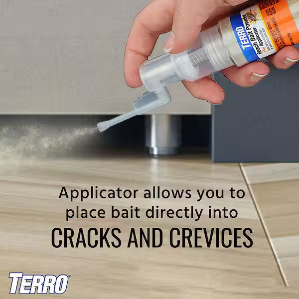 TERRO Roach Bait Powder + Applicator Kills Cockroach Ants Earwigs Silverfish