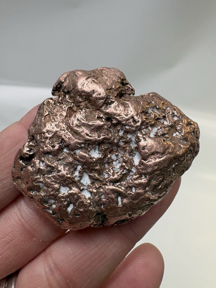 Pure Native Michigan Solid Copper Nugget Specimen Keweenaw Peninsula Mineral