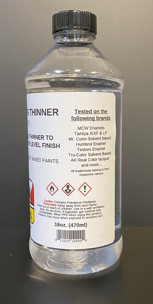 MCW Finishes Mild Lacquer Thinner (MLT). 16 oz. (470ml).