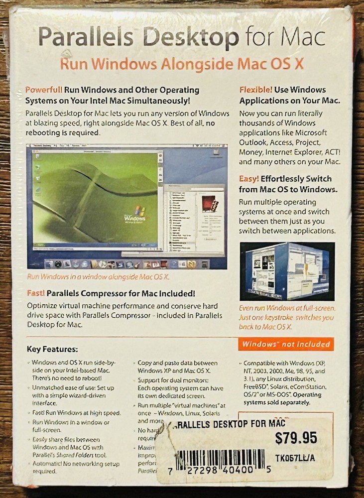 New PARALLELS DESKTOP 3.0 FOR MAC - ORIGINAL VERSION ON CD - NEW & SEALED