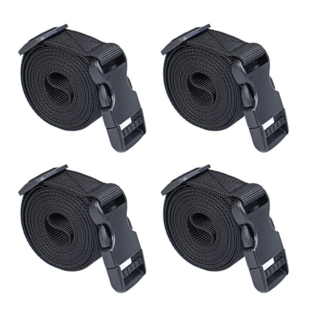 Premium Utility Straps with Quick Release Buckle Adjustable 12 feet, Black