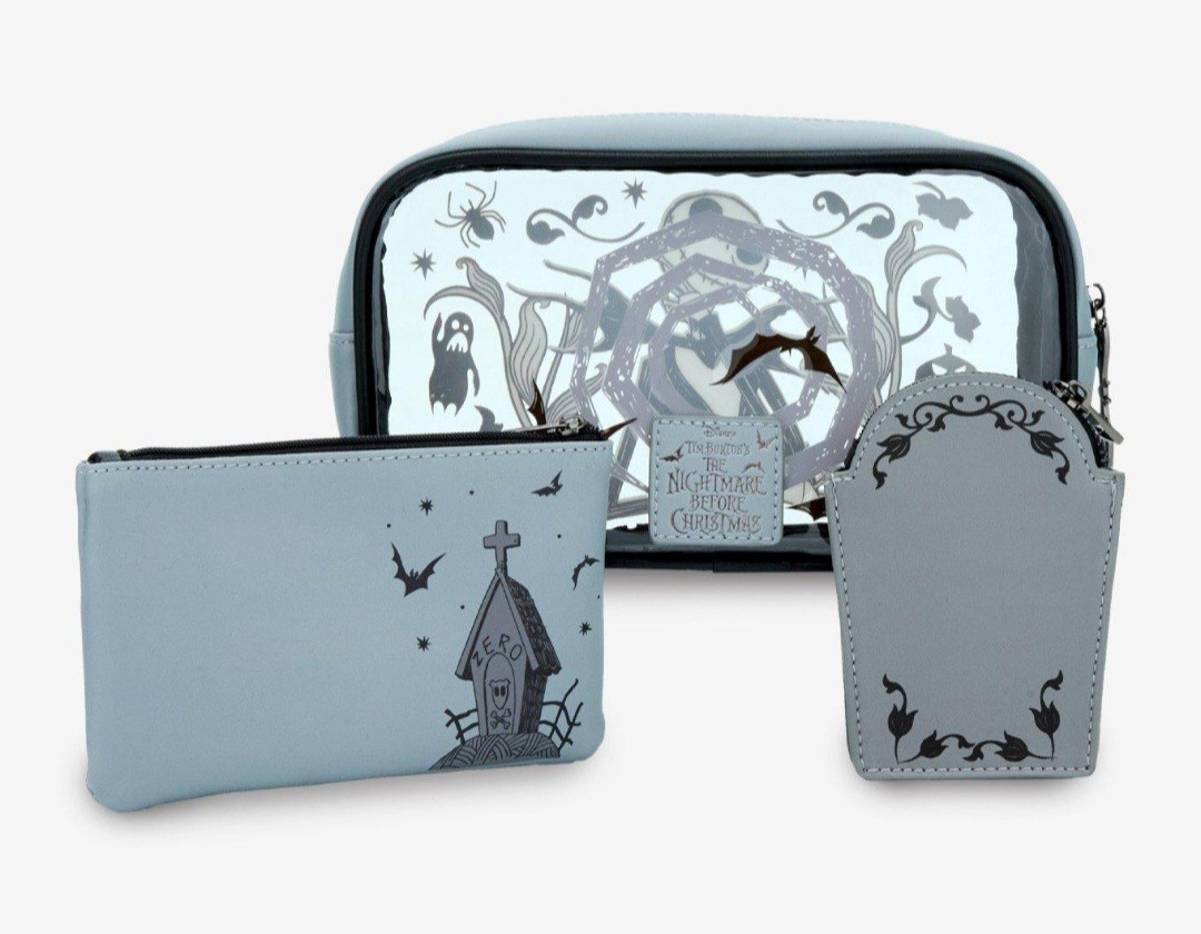 NEW! Disney The Nightmare Before Christmas Tonal Characters Cosmetic Bag 3 Set