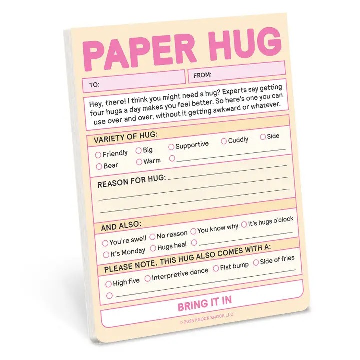 Knock Knock Paper Hug Nifty Notepad