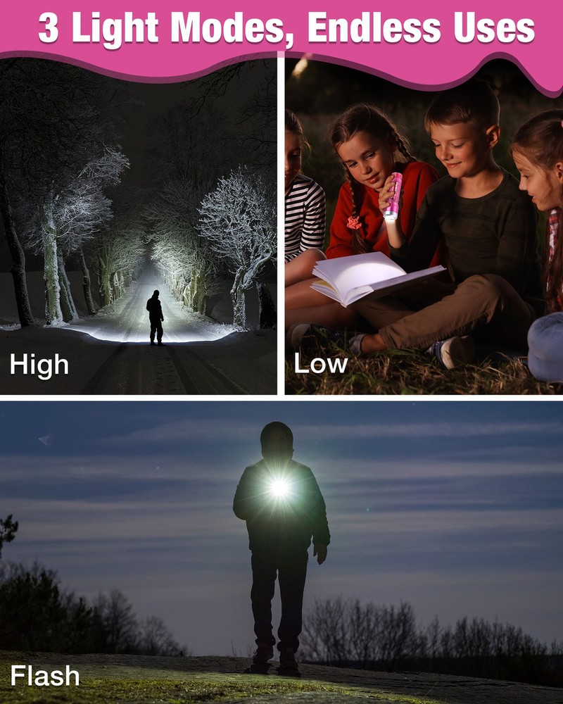 EverBrite 3PCS Small Flashlight Compact LED Flashlights w/3 Mode Water-Resistant