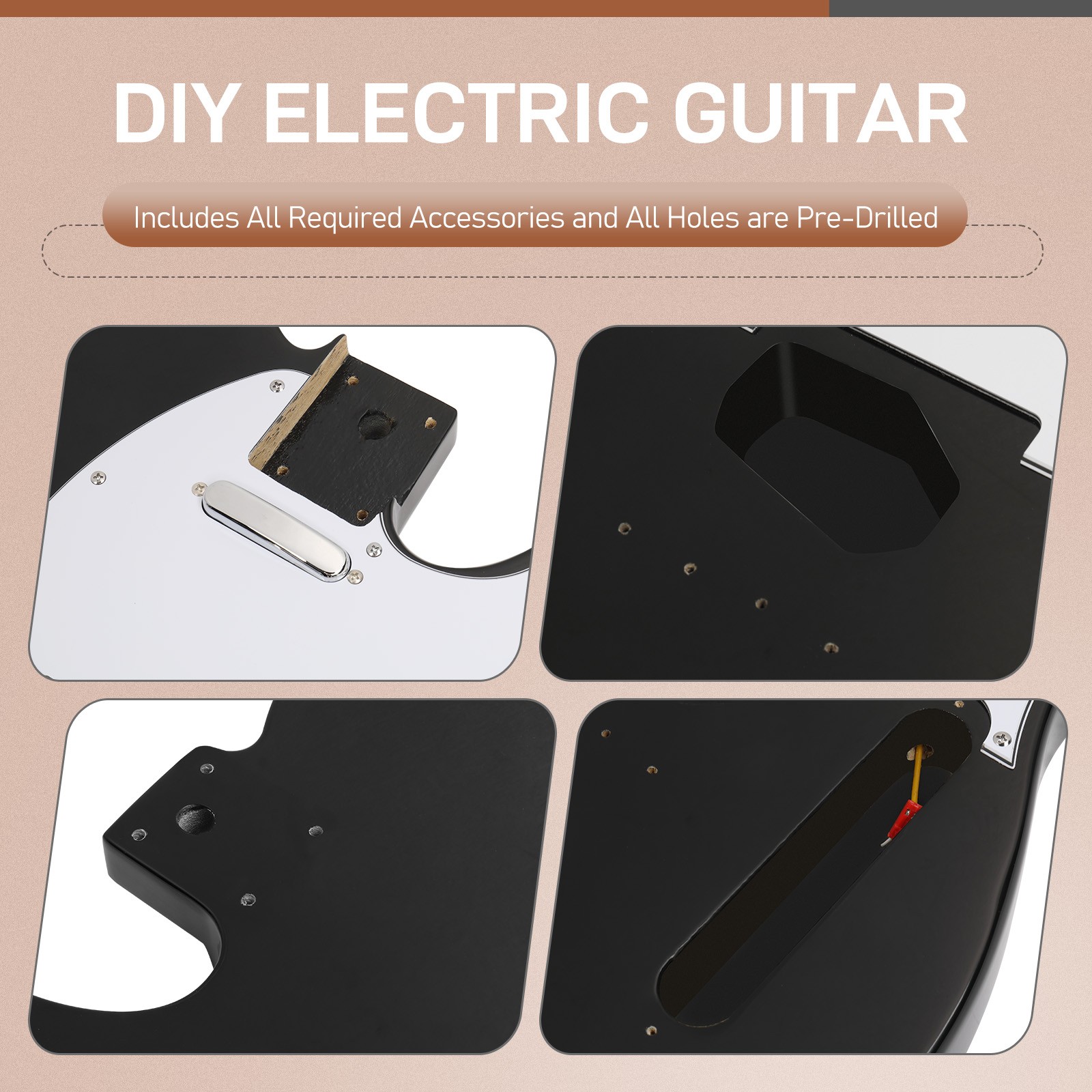 New DIY 6 String TL Style Electric Guitar Kits with Mahogany Body US