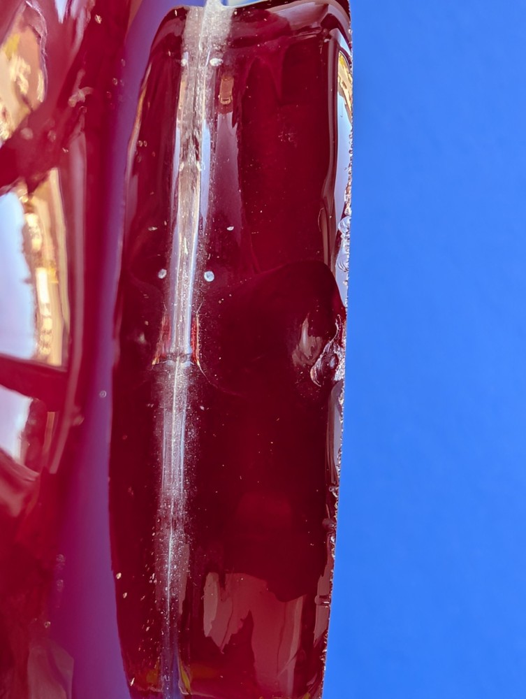 ANTIQUE 1920s/30s RUBY RED GLASS EXIT TRIANGULAR GLOBE THEATRE APARTMENT SCHOOL