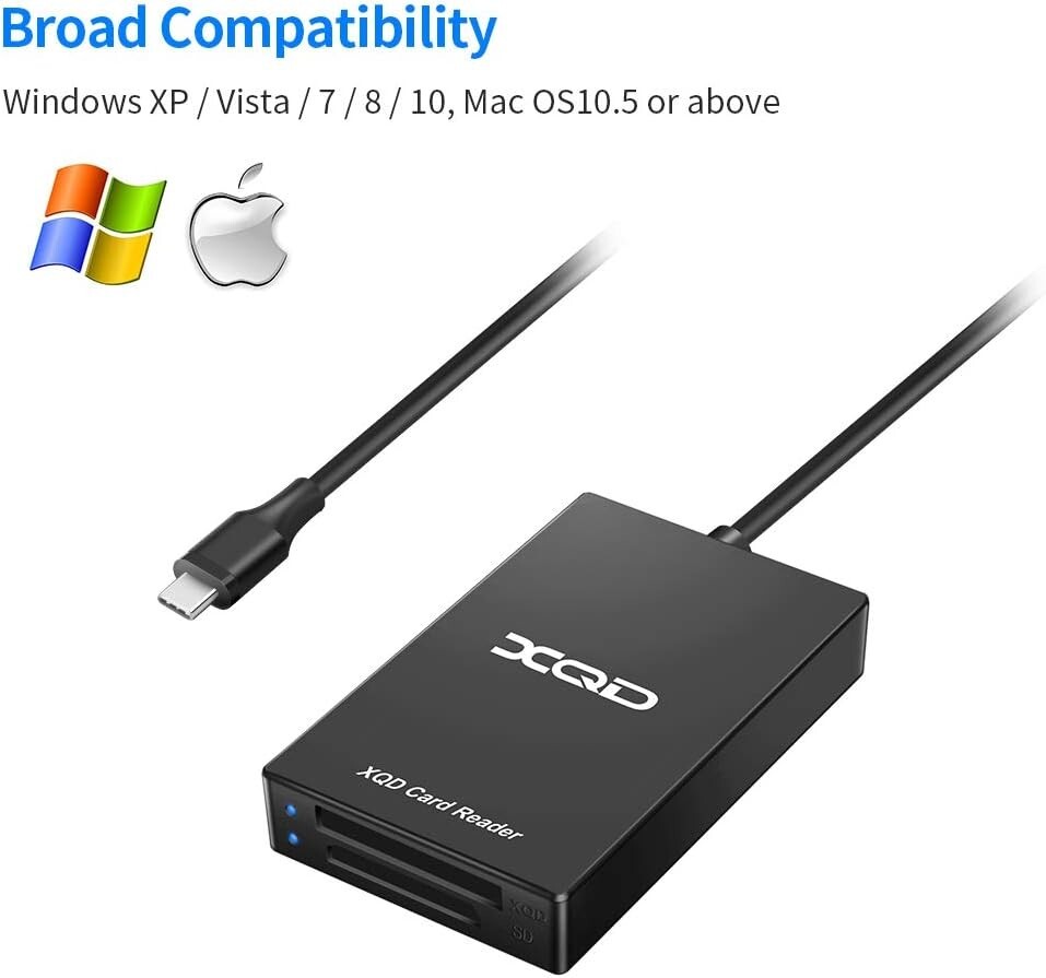 USB 3.0 XQD/SD 2 in 1 Card Reader, Sony XQD Memory Card Reader 5Gpbs Super Speed