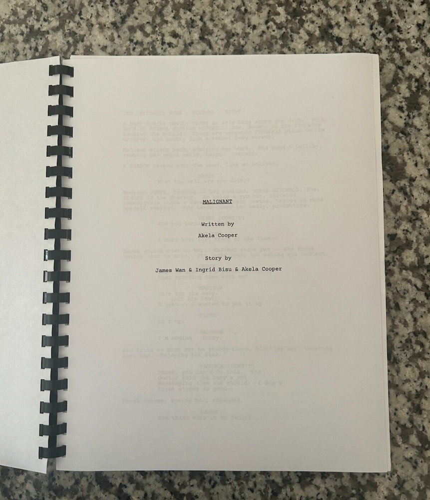 Malignant Horror Movie Script Reprint Full Screenplay Script