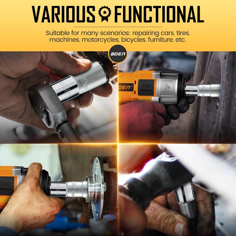 4 Piece Socket Adapter and Reducer Set, 1/4", 3/8", 1/2" Drive Socket Adapter...