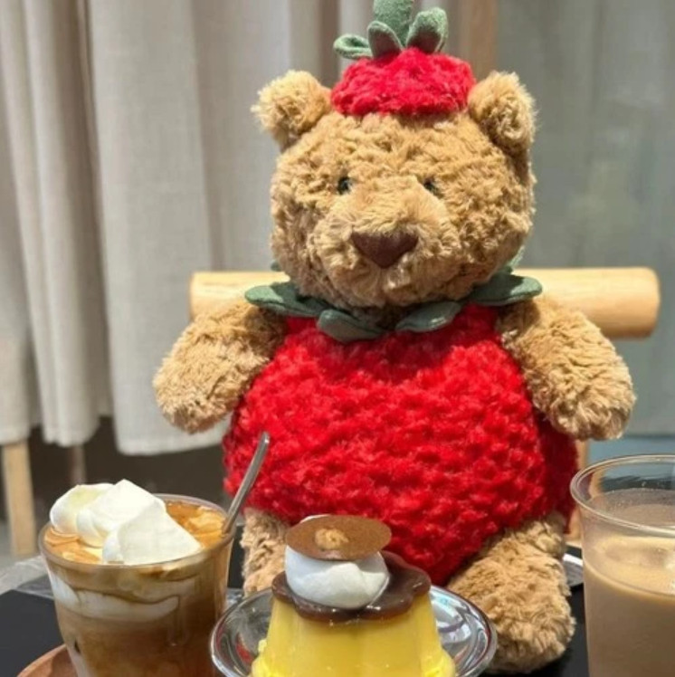 NWT Jellycat Bartholomew Bear Strawberry Doll Toy Soft Cuddly Toy With dust bag