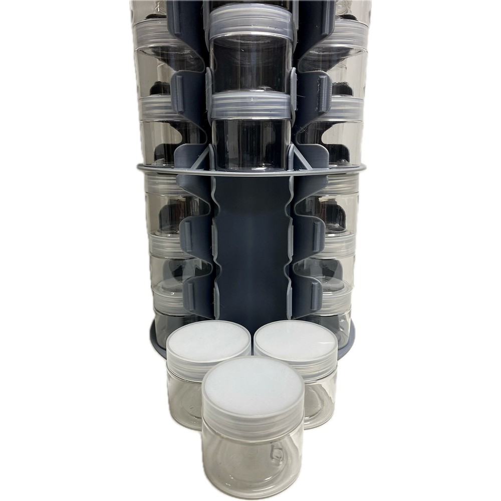 Jar Rack With 18, 1 oz. Plastic Jars Adjustable
