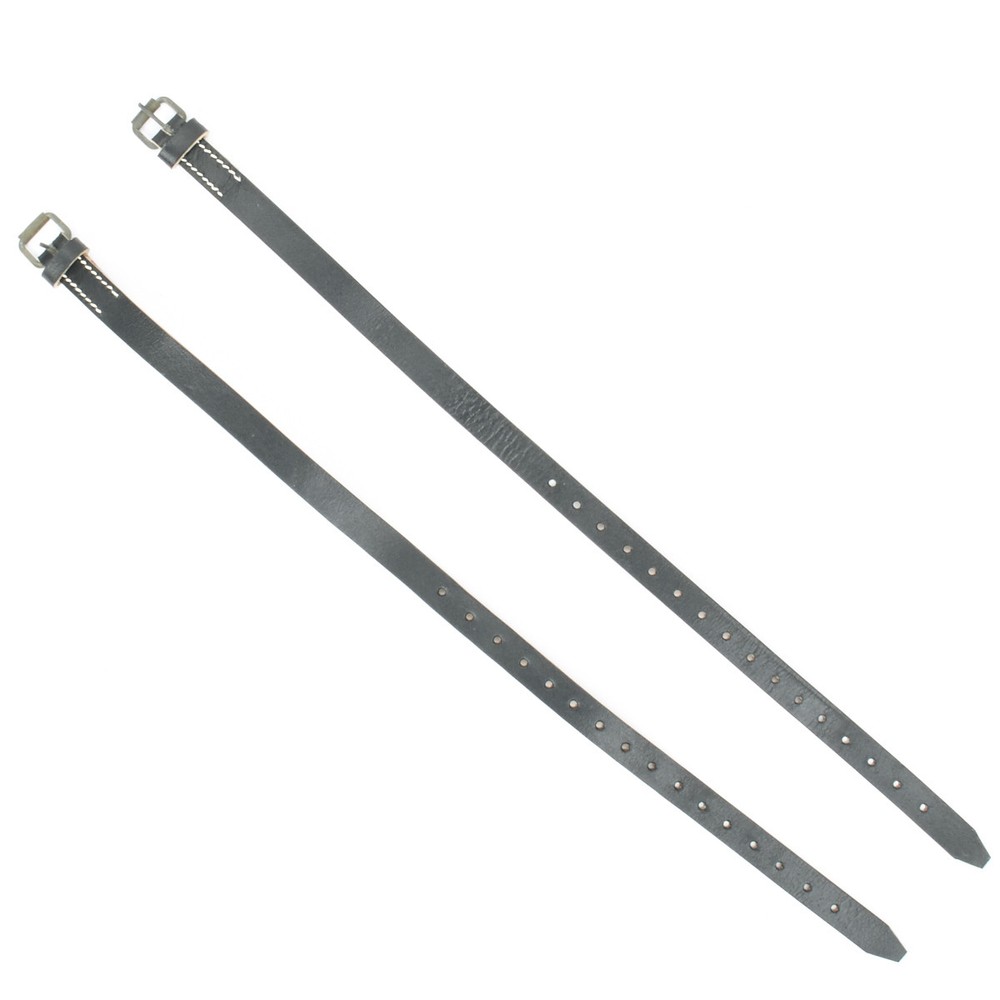 German WWII Infantry Leather Utility Great Coat Straps- One Pair