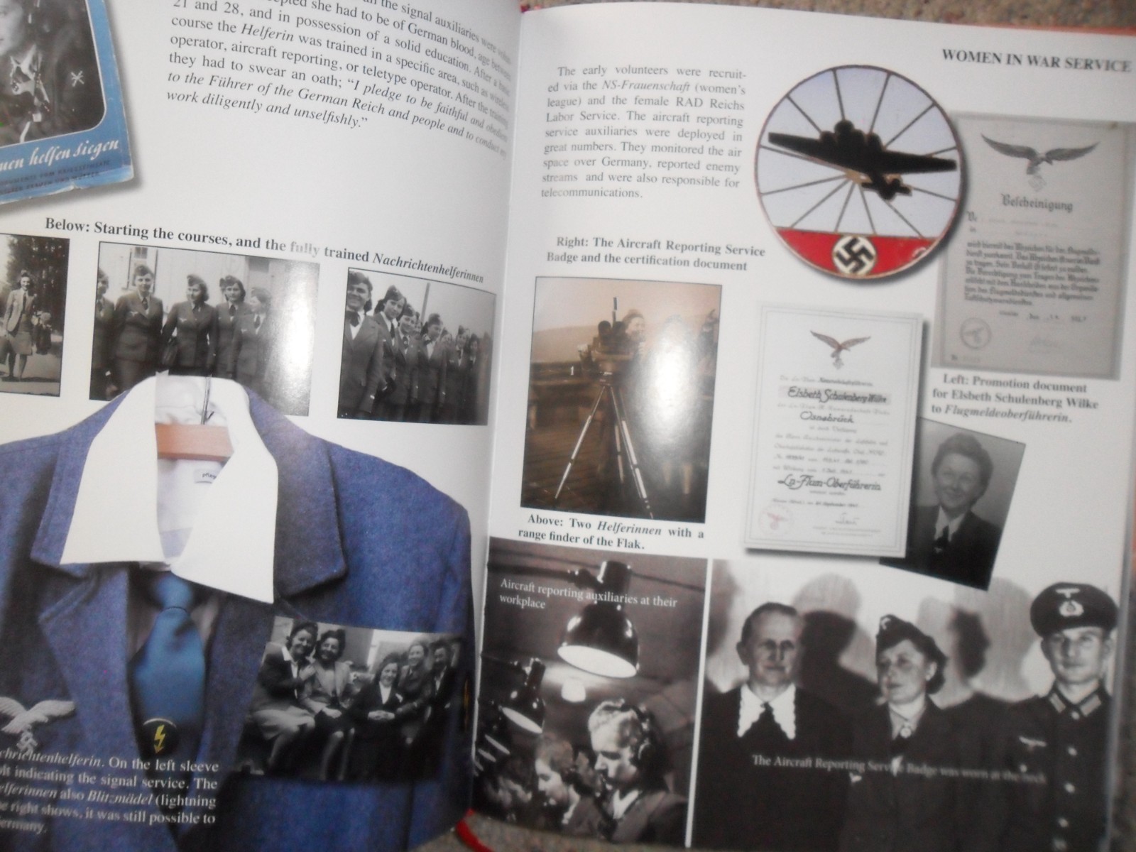 WWII German Women, Helferin Rot Kreuz womens organizations hard cover book.